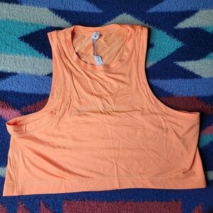 Lululemon Training Tank Top Womens Size 6 Open Back Cropped Orange